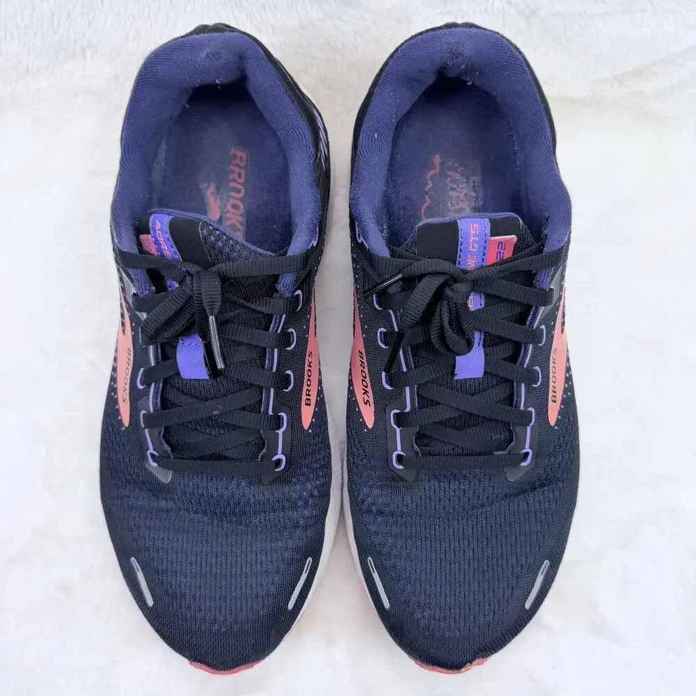 Brooks Adrenaline GTS 22 Womens Running Shoes Black Purple Pink Wide D Size 11